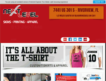 Tablet Screenshot of nextlevelprinting.com